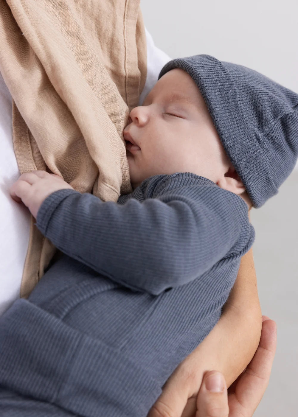AIKO MUTSJE WOOL RIB NEWBORN - RAINSTORM