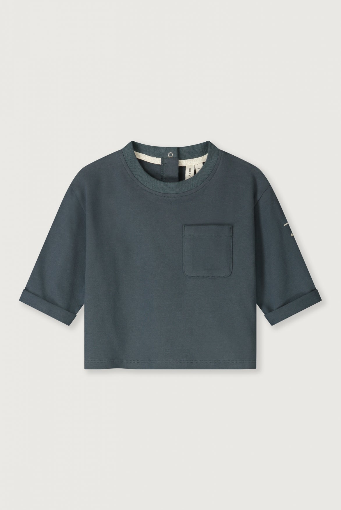 BABY L/S POCKET TSHIRT - BLUE GREY