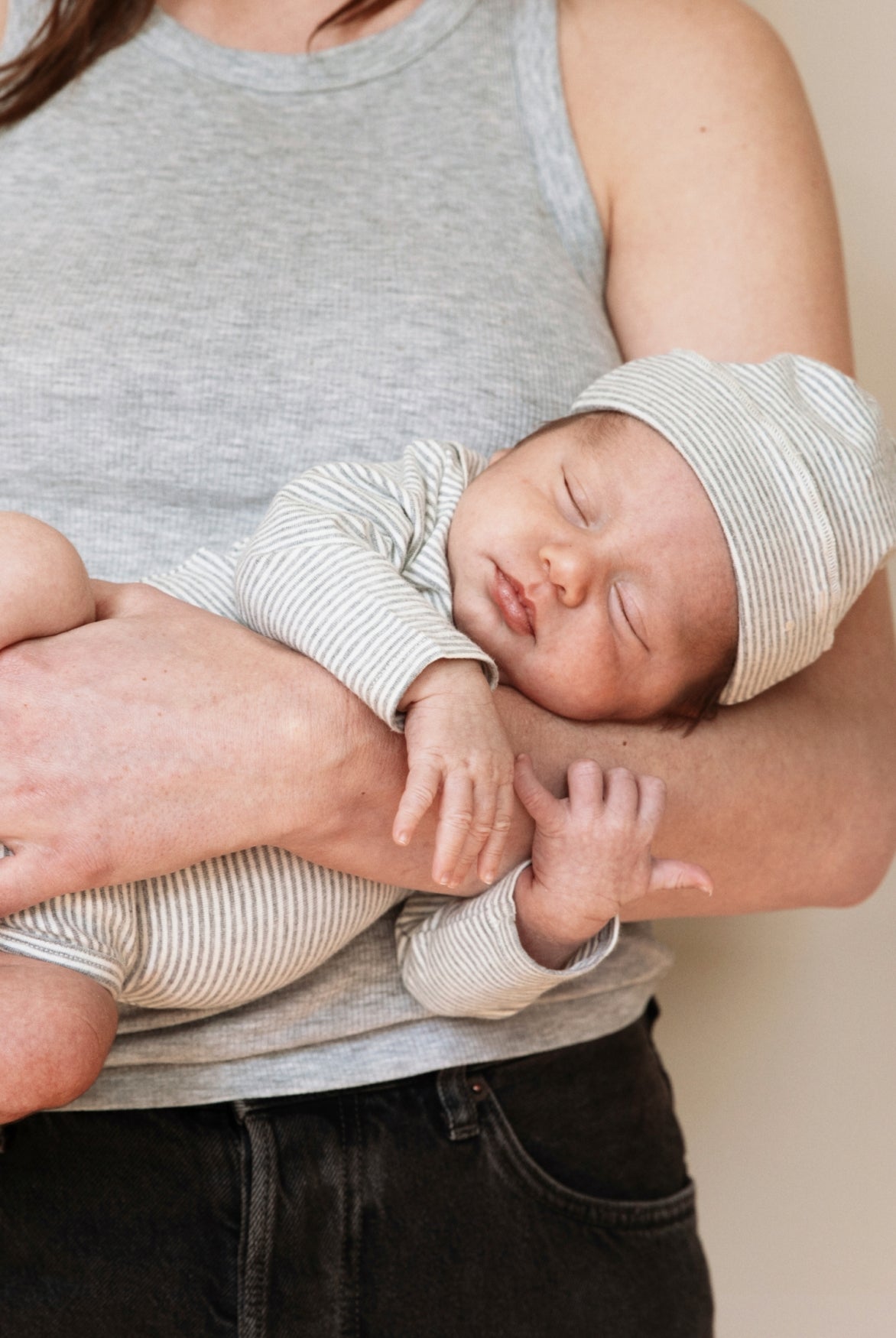 BABY MUTSJE - GREY MELANGE/CREAM