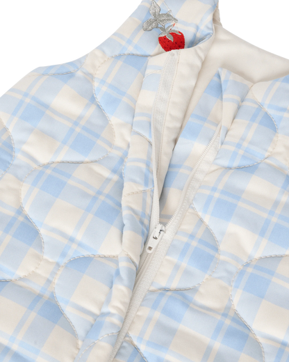 GEWATTEERDE SLAAPZAK - PLAID SKY BLUE