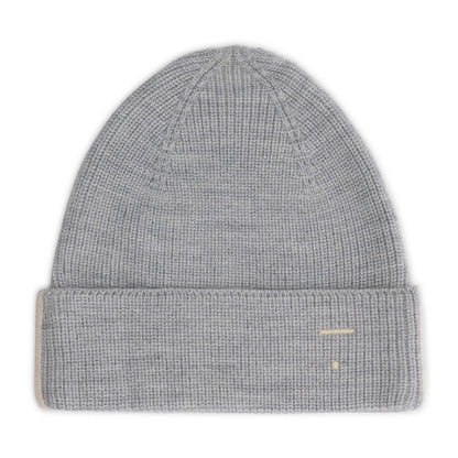BABY KNITTED BEANIE - GREY MELANGE