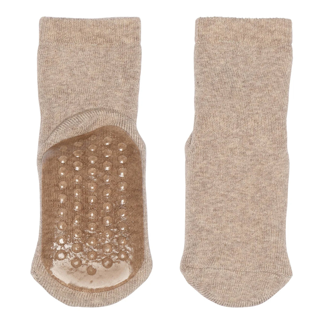 ANTI SLIP SOKJES - LIGHT BROWN MELANGE