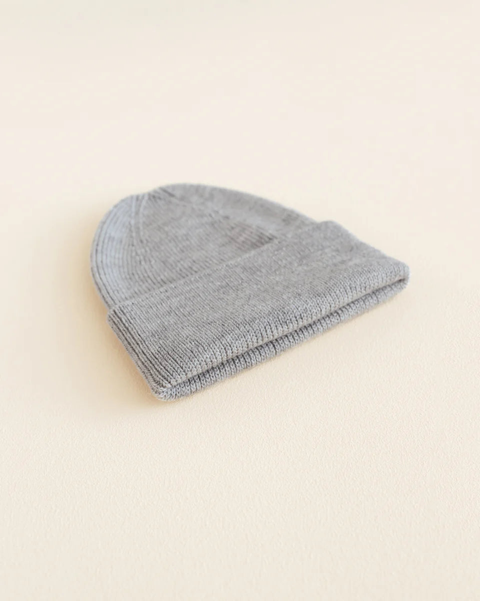 FONZIE NEWBORN BEANIE - GREY MELANGE