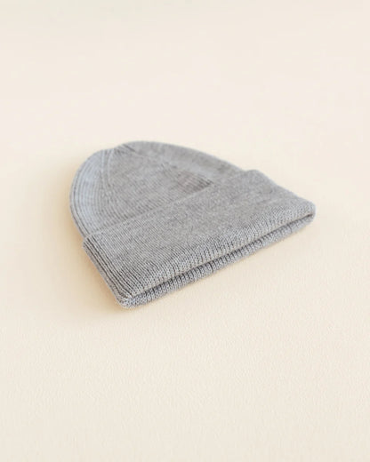 FONZIE NEWBORN BEANIE - GREY MELANGE