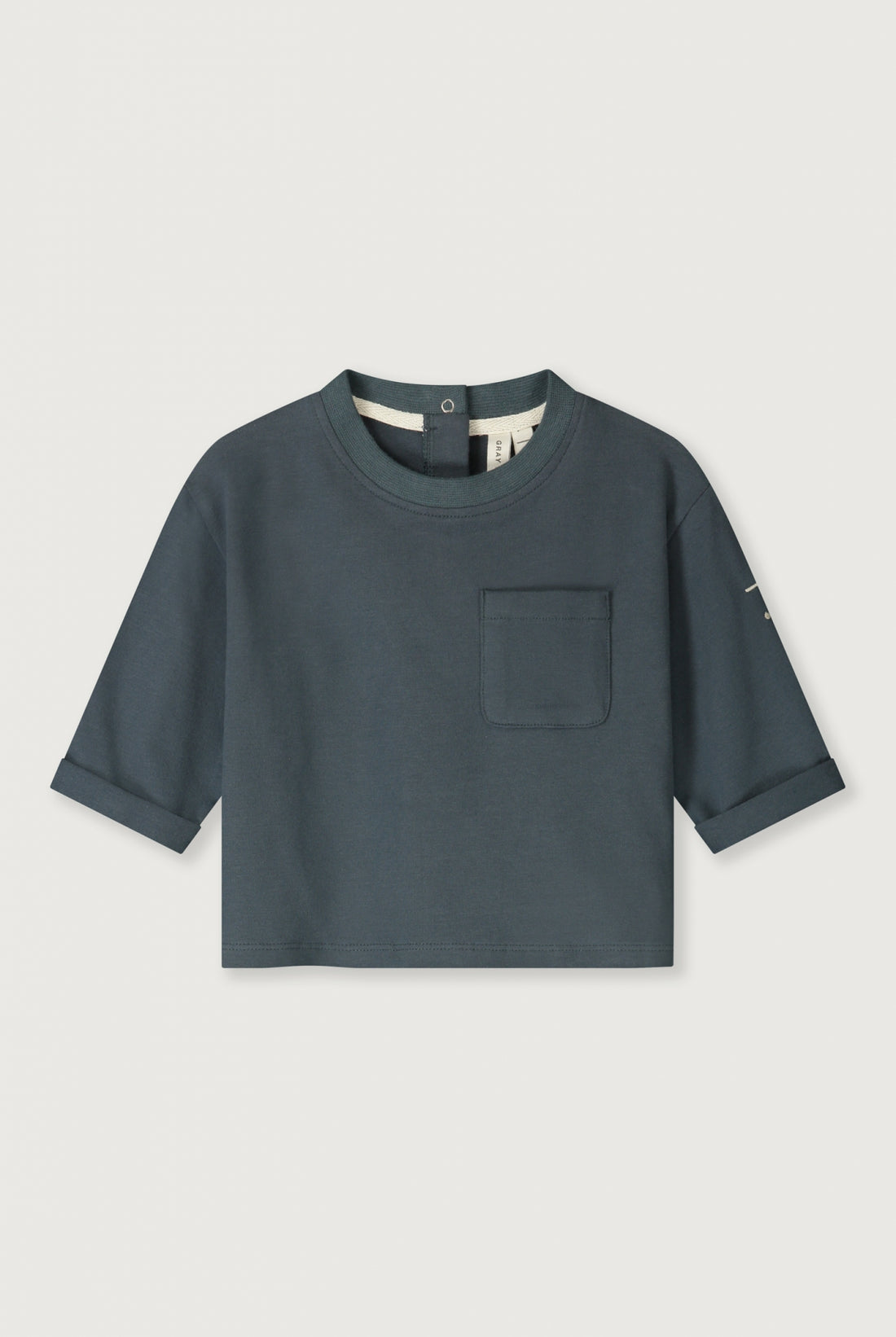 BABY L/S POCKET TSHIRT - BLUE GREY